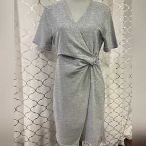 Serra Glittering Gray Midi Dress